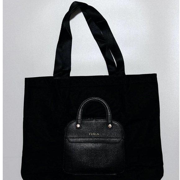 FURLA Black Tote Rare - Picture 3 of 16